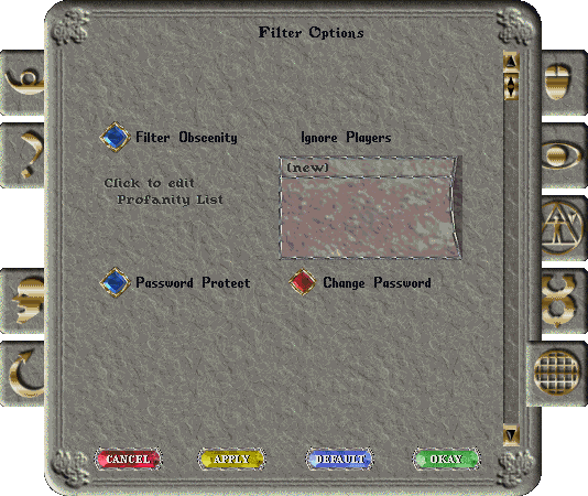 Filter Options - Ultima Online 2D